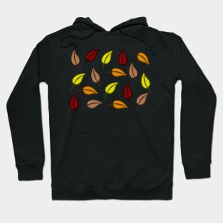 Fall Leaf Pattern, Autumn Leaf Pattern (Black) Hoodie